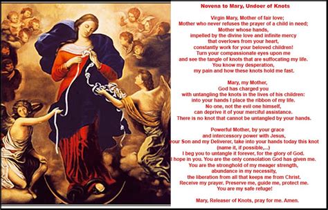 My Favorite Novena Prayers Novena To Mary Undoer Of Knots