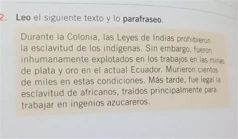 Leo El Siguiente Texto Y Lo Parafraseo Brainly Lat