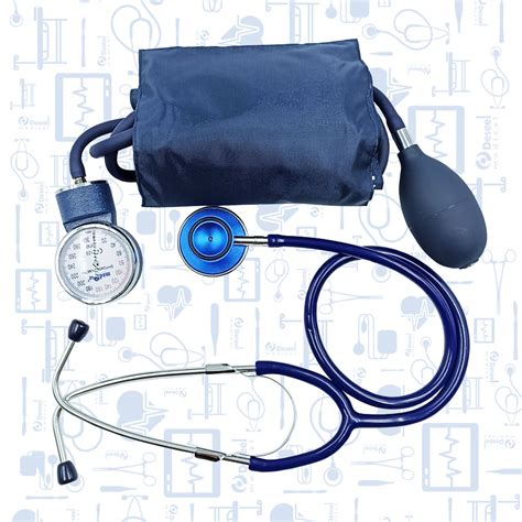 Kit De Esfigmoman Metro Adulto Doble Azul Con Estetoscopio Deseel Medical