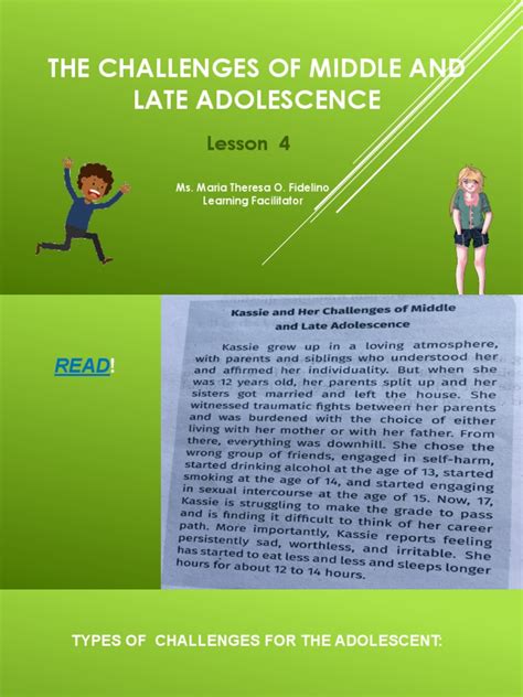 Lesson 4 The Challenges Of Middle And Late Adolescence Pdf Id