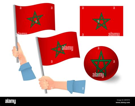 Drapeau Du Maroc Dans La Main Ballon Drapeau Drapeau National Du