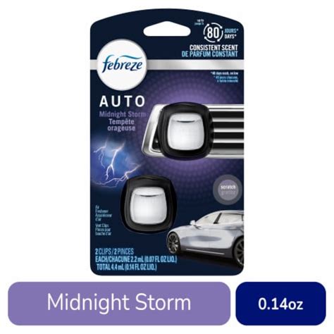 Febreze Auto Air Freshener Vent Clip Midnight Storm Scent Pk Pick