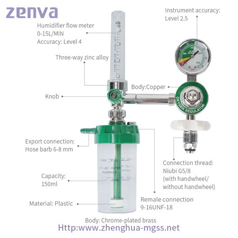 Cga540 Oxygen Regulator Medical Flow Meter Oxygen Flow Regulators China Germany Gas Outlet And