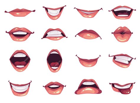 Premium Vector Mouth Lips Character Emotions Open And Closed Man