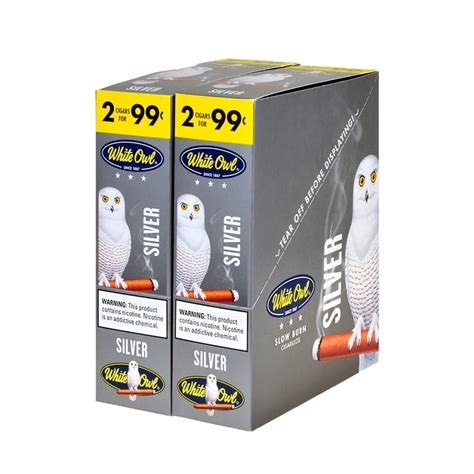 White Owl Cigarillos 99 Cent Pre Priced 30 Packs Of 2 Cigars Silver