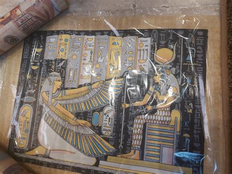 Pharaonic Papyrus Handmade From The Papyrus Plant Which Is Illuminated