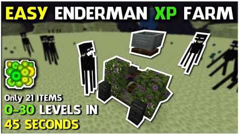 Minecraft 1 Hit Enderman Xp Farm Easy Fast Xp 1 17 1 18 Minecraft Minecraft Designs