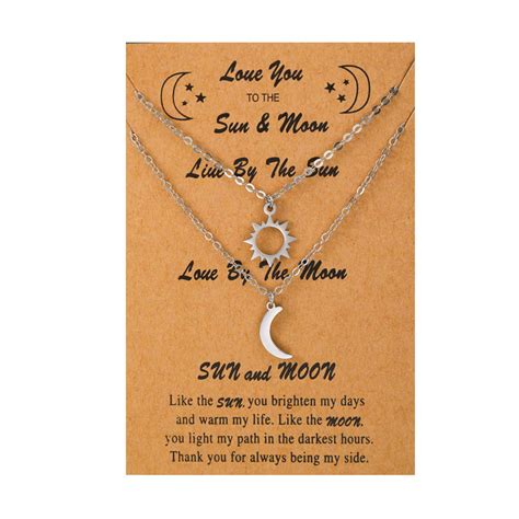 XINYUAN LUDAO Sun And Moon Necklaces For 2 Best Friend Friendship