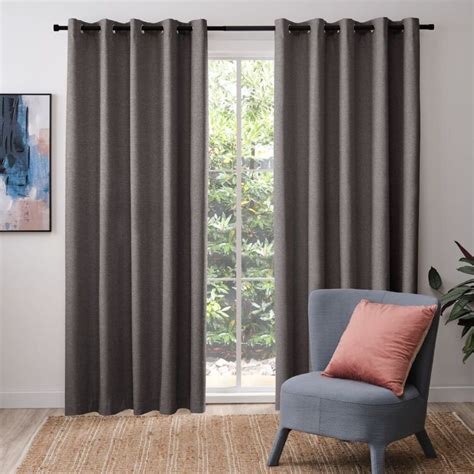 Koo Haven Blockout Eyelet Curtains Pepper 80 140 X 223 Cm