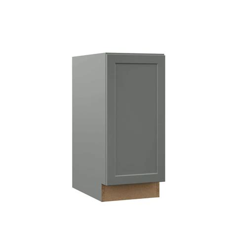 Hampton Bay Designer Series Melvern Storm Gray Shaker Assembled Full Height Door Base Kitchen