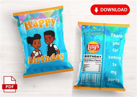 DIGITAL Gracies Corner Chip Bags Gracies Corner Printable Etsy UK