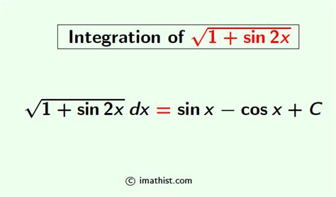 Integration Of Root 1sin2x ∫√1sin2x Dx Imath