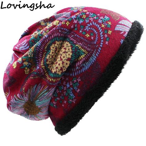 Lovingsha Warme Frauen Skullies M Tzen Mode Marke Herbst Winter Vintage