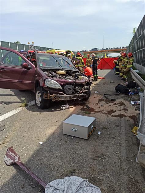 Wypadek na A4 koło Tarnowa 21 05 2023r ESKA pl