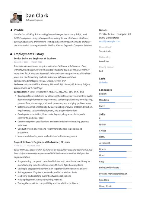 Software Engineer Resume Writing Guide 12 Samples PDF 2019