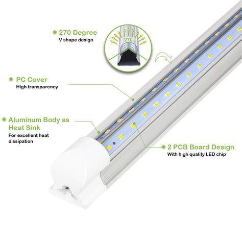 Hykolity 8FT LED Shop Light V Shape Integrated T8 LED Tube Light