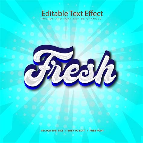 Efecto De Texto Azul Fresco Vector Gratuito Editable Vector Premium