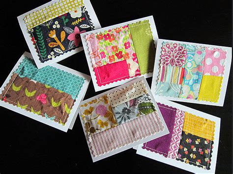 Fabric Scrap Note Cards Quilting