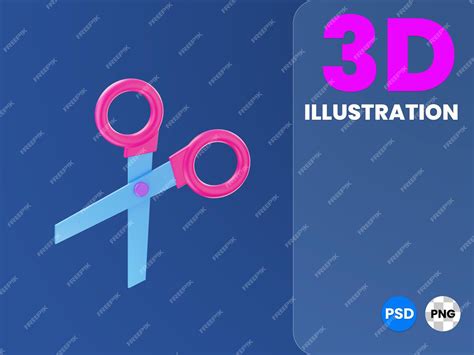 Premium Psd Scissor 3d Illustration Render