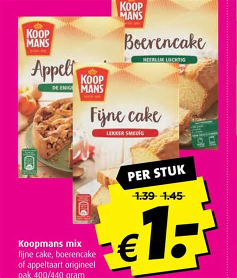 Koopmans Mix Fijne Cake Boerencake Of Appeltaart Origineel Pak 400 440