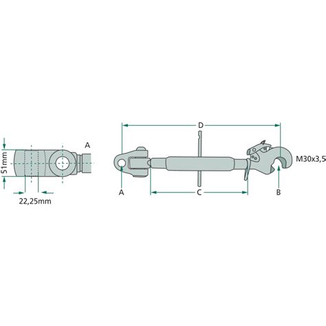 Mechanischer Oberlenker Fendt 760 1080mm Kat 3 M36x3 0 Mit Fanghaken