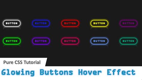 Pure CSS Glowing BUTTONS Hover Effects Buttons Hover Effects Using