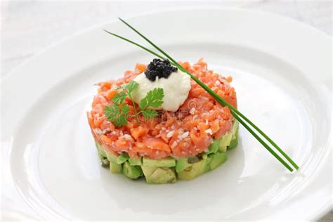 Salmon Tartare With Avocado Stock Image Image Of Closeup Delicacy 81273313