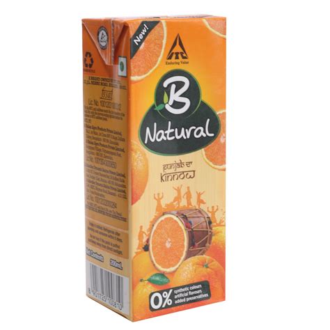 B Natural Fruit Juice Punjab Da Kinnow 200ml Tetra Pack Amazon In