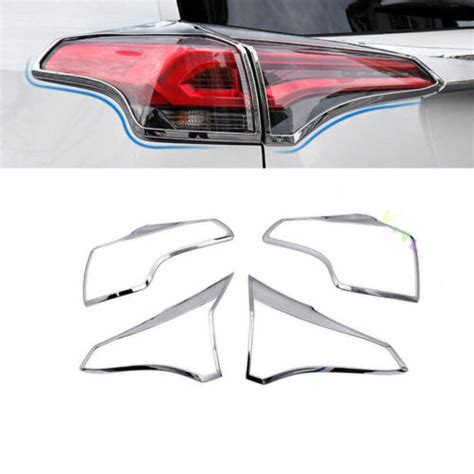 For 2016 2018 Toyota RAV4 Chrome Exterior Rear Tail Light Lamp Frame