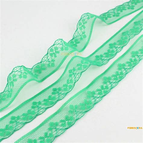 Terylene Lace Trim Green Tulle Lace Trim Floral Lace Ribbon Etsy