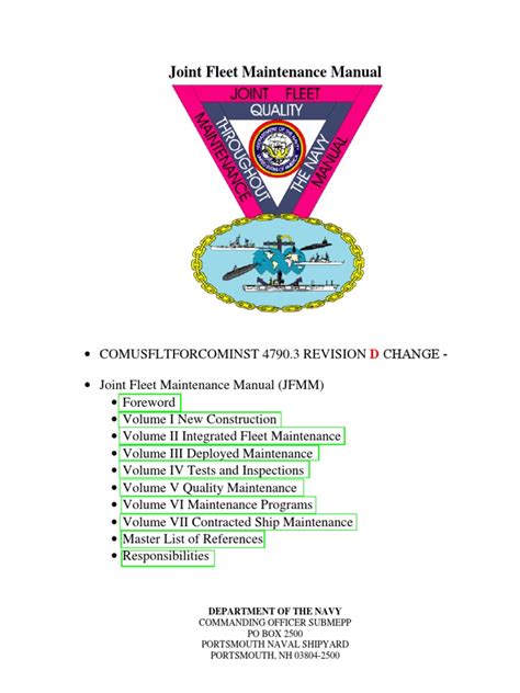 Joint Fleet Maintenance Manual