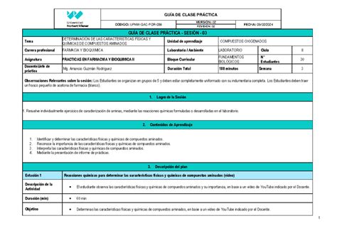 Gu A De Pr Ctica Pr Cticas En Farmacia Y Bioqu Mica Ii C Digo