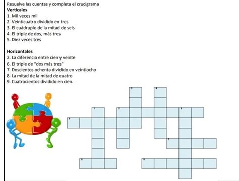 Resuelve Las Cuentas Y Completa El Crucigrama Vertical Y Horizontal