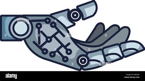 Robotic Hand Isolated Icon Vector Illustration Design Stock Vector