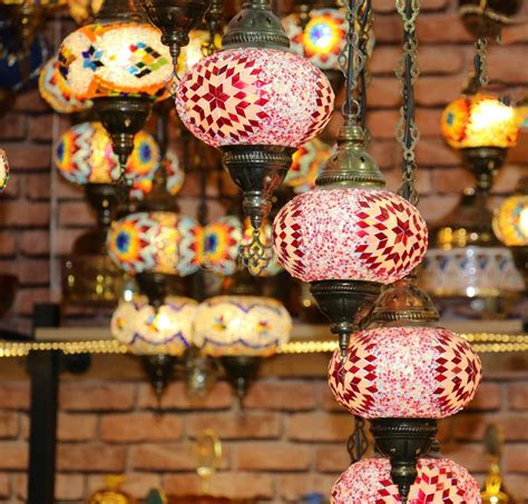 Traditional Bright Decorative Hanging Turkish Lamps And Colourful