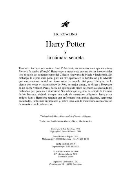 Harry Potter y la Cámara Secreta Alexei Oviedo uDocz