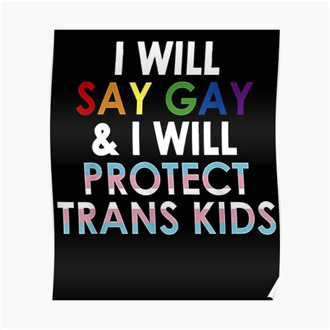 P Ster Dir Que Soy Gay Y Proteger El Orgullo Lgbtq De Los Ni Os Trans De Tarabennie