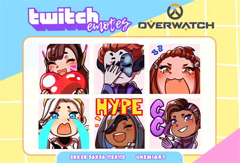 Twitch Overwatch Emotes Cute Chibi Emotes For Streamers Etsy Uk