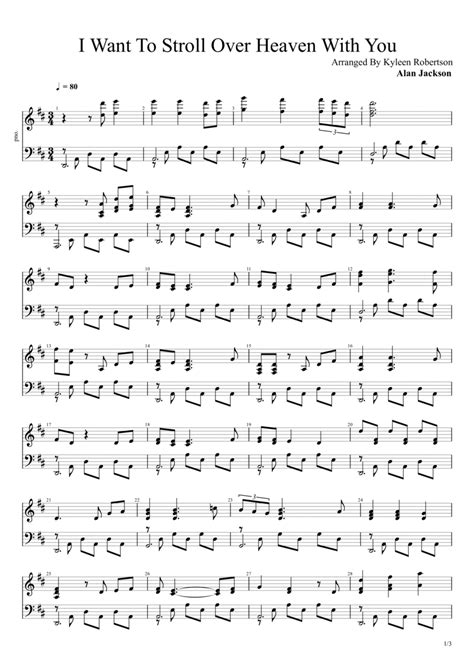 I Want To Stroll Over Heaven With You Arr Kyleen Robertson By Alan Jackson Sheet Music For