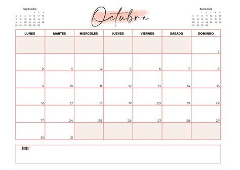 Calendario Octubre El Calendario Octubre Off