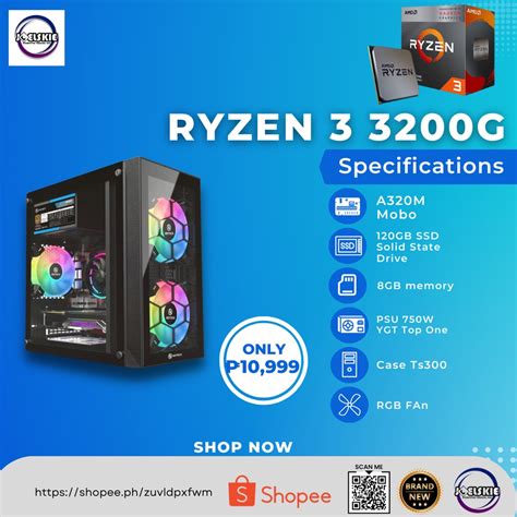 Ryzen 3 3200g 8gb Ddr4 120gb Ssd Brandnew Shopee Philippines