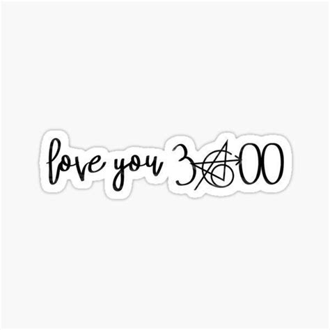 The Words I Love You In Black And White Sticker