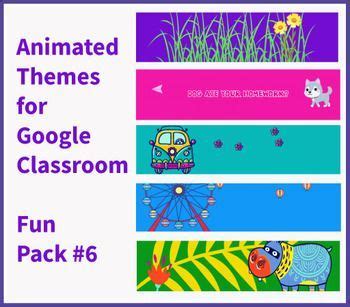 Animated Google Classroom Headers Fun Pack 6 Banners Distance