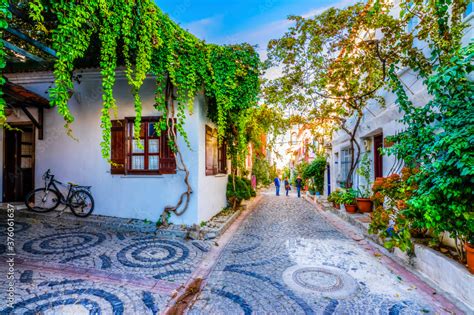 Bozcaada streets view. Bozcaada is populer tourist attraction in Aegean ...