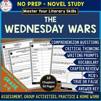 THE WEDNESDAY WARS Novel Study Comprehension Critical Thinking MCQs