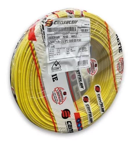 Alambre Calibre 12 Awg Centelsa Rollo X 100 Metros Original Cuotas