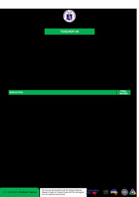 Appendix C Cot Rpms Inter Observer Agreement Form For T I Iii For