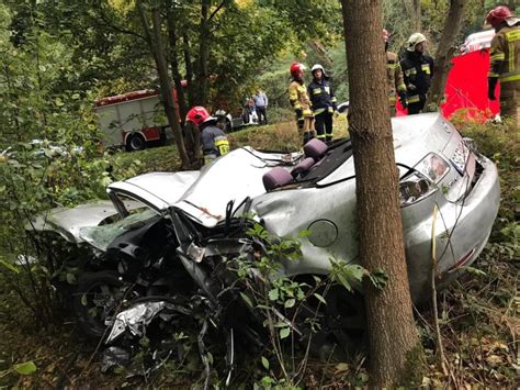 Śmiertelny wypadek w gminie Rusiec Auto uderzyło w drzewo kierowca