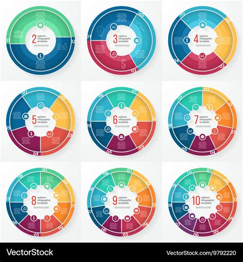 Pie Chart Circle Infographic Templates Royalty Free Vector