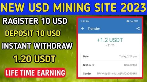 New Usd Earning Site Usd Mining Site 2022 Without Investment Usdt